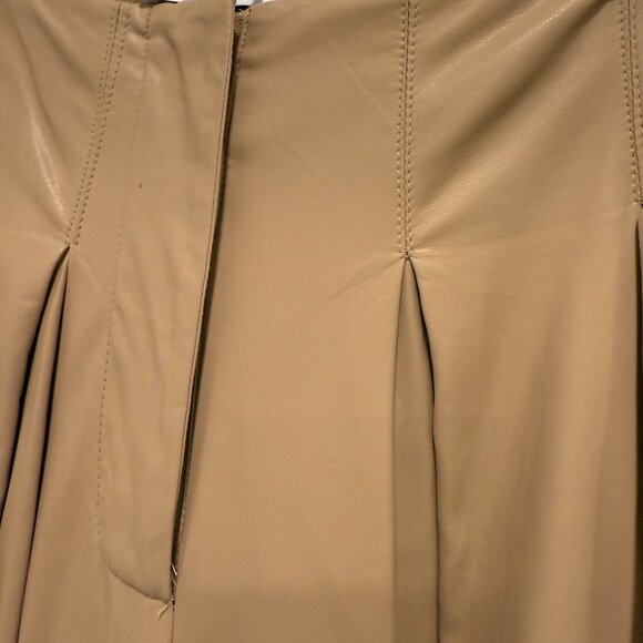 SEEK THE LABEL/SOFT VEGAN LEATHER/PLEATED TROUSERS/NUDE/SIZE: SMALL - Picture 6 of 8
